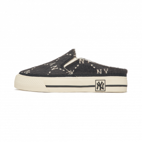 Giày Mlb [KIDS] Mule Fur Diamond Monogram New York Yankees "Đen" 7AMUUM126