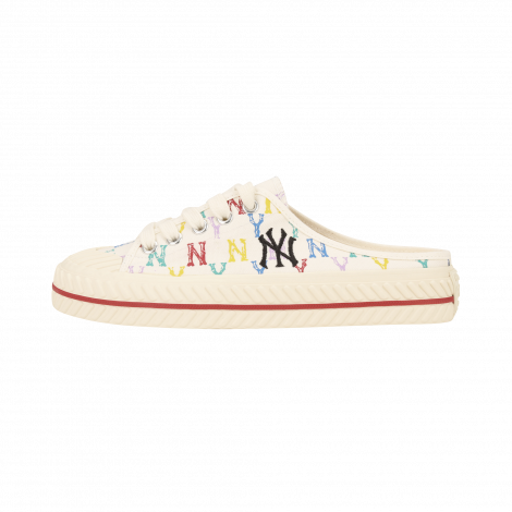 Giày Mlb Playball Mule Monogram New York Yankees "Trắng" 32SHSM111