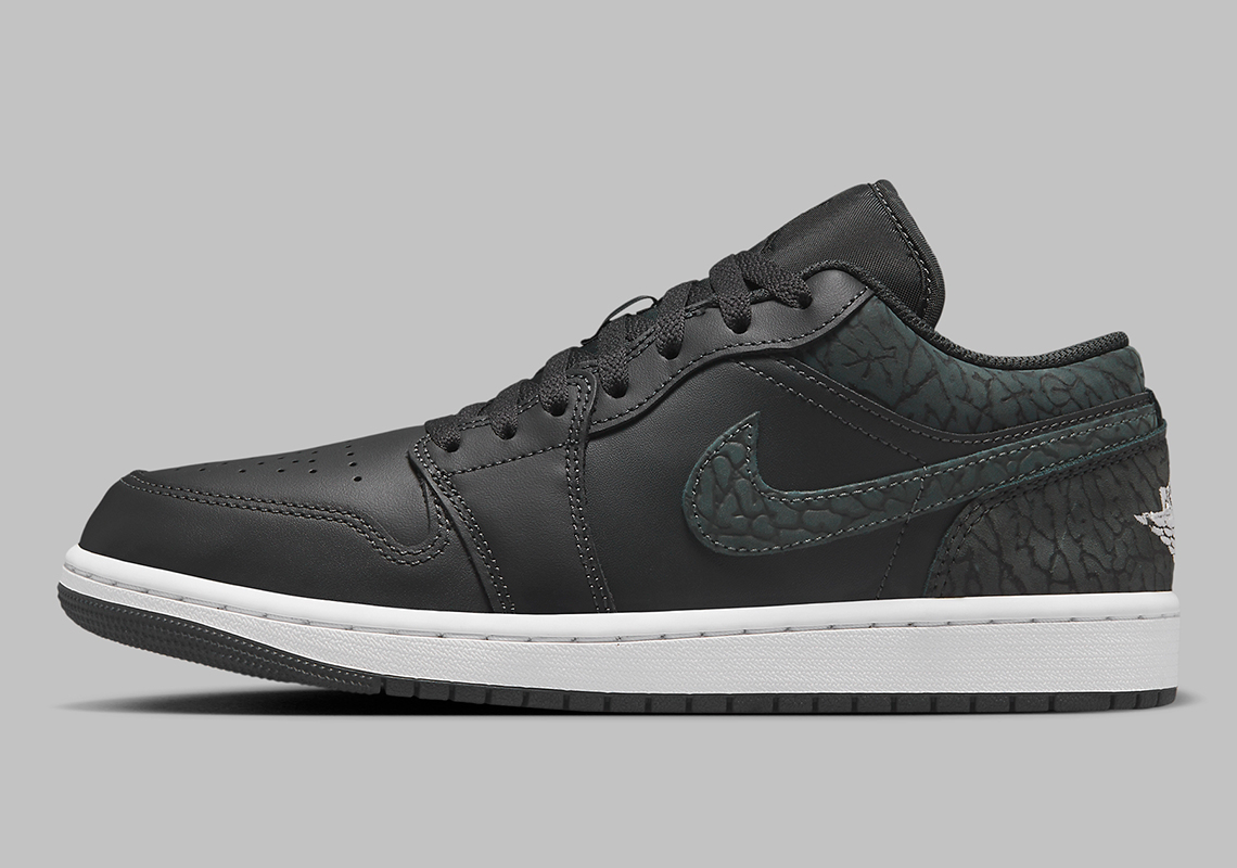 Air Jordan 1 Low Black Elephant: Phiên bản mới lạ với họa tiết voi đen đẹp mắt - 2