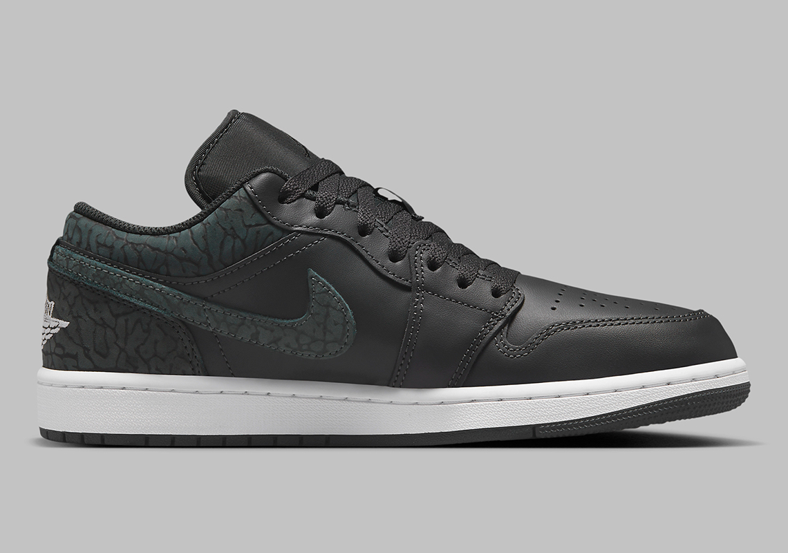 Air Jordan 1 Low Black Elephant: Phiên bản mới lạ với họa tiết voi đen đẹp mắt - 3