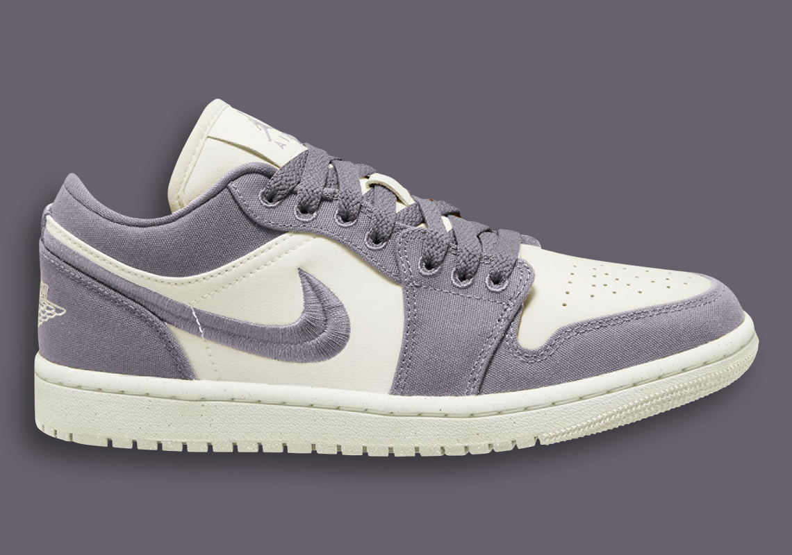 Air Jordan 1 Low SE Canvas có lớp hoàn thiện màu xám thép nhạt - 1