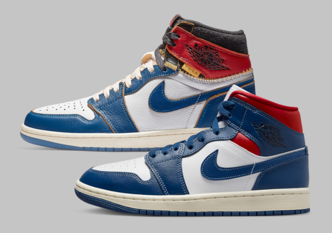 Air Jordan 1 Mid Blue/Red này có thể đã lấy cảm hứng từ Union LA - 1