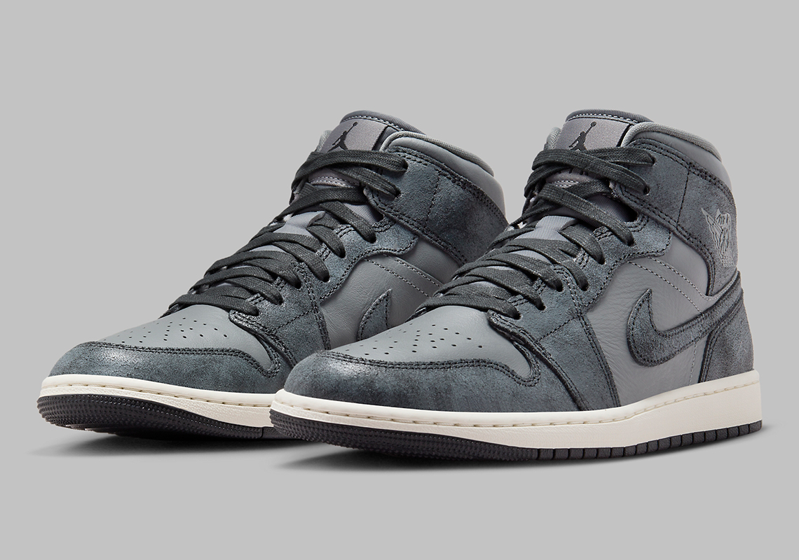 Air Jordan 1 Mid 'Distressed Grey': Thiết Kế Mới Đầy Màu Sắc - 1