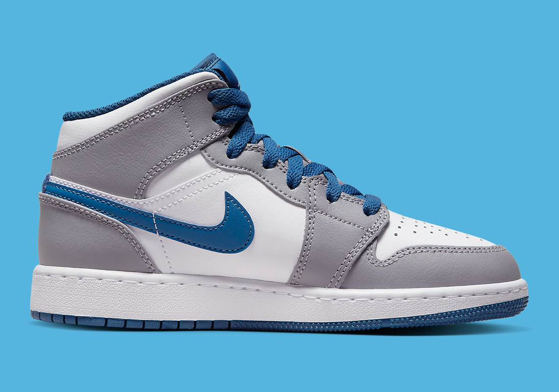 Air Jordan 1 Mid màu True Blue cho trẻ em - 3