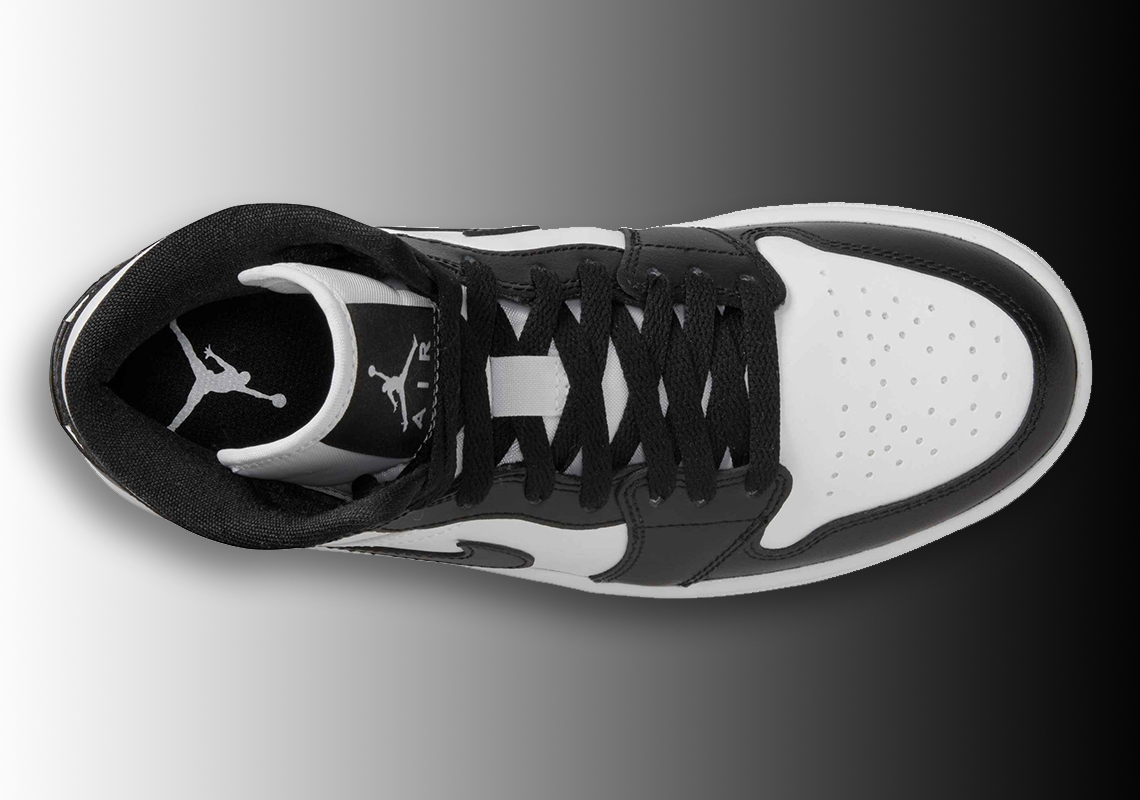 Air Jordan 1 Mid này sử dụng phối màu Đen/Trắng nguyên bản - 3