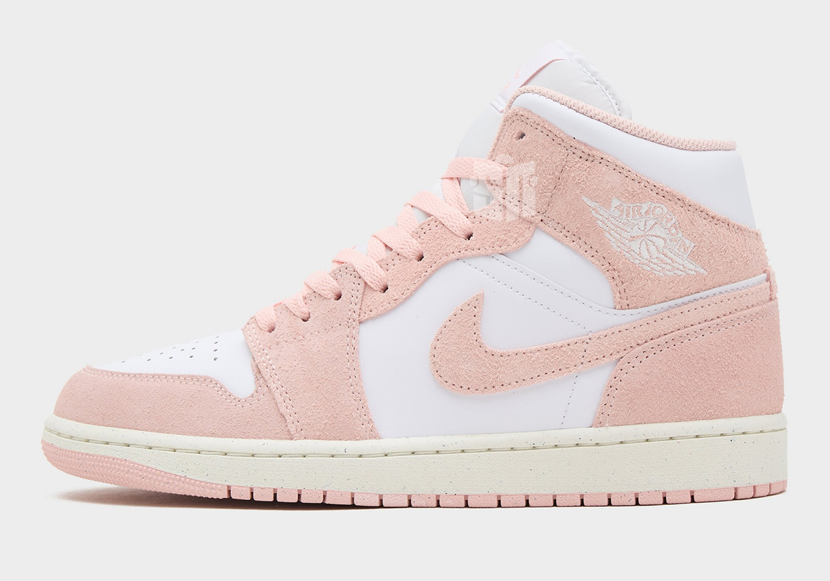 Air Jordan 1 Mid 'Trắng/Hồng Nhạt': Màu sắc và vật liệu mới! - 6