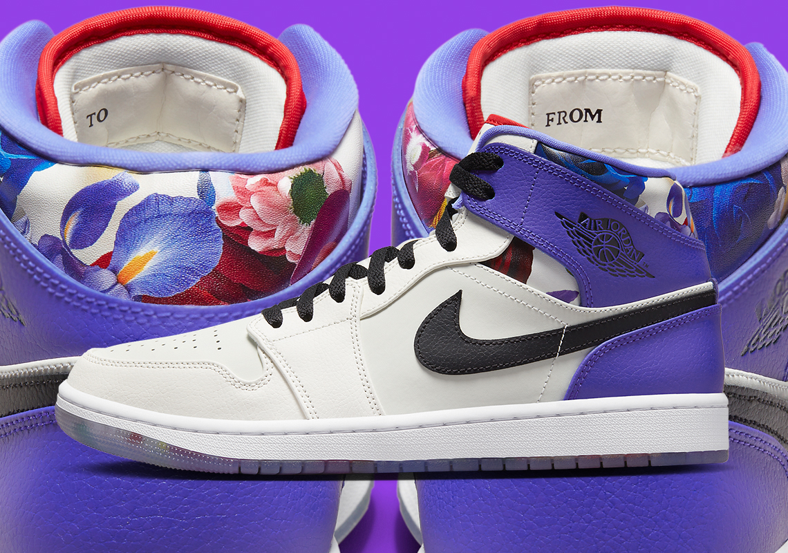 Air Jordan 1 Mid "Valentine's Day Flowers" sẵn sàng cho Valentine 2023