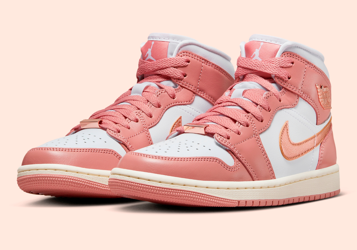 Air Jordan 1 Mid 'White' và 'Red Stardust': Sự Kết Hợp Hiện Đại Đầy Ấn Tượng - 2