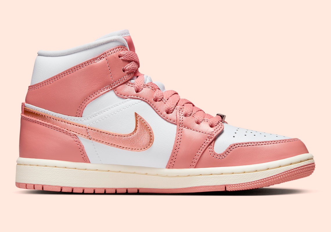 Air Jordan 1 Mid 'White' và 'Red Stardust': Sự Kết Hợp Hiện Đại Đầy Ấn Tượng - 3