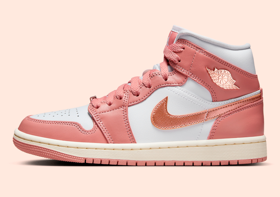 Air Jordan 1 Mid 'White' và 'Red Stardust': Sự Kết Hợp Hiện Đại Đầy Ấn Tượng