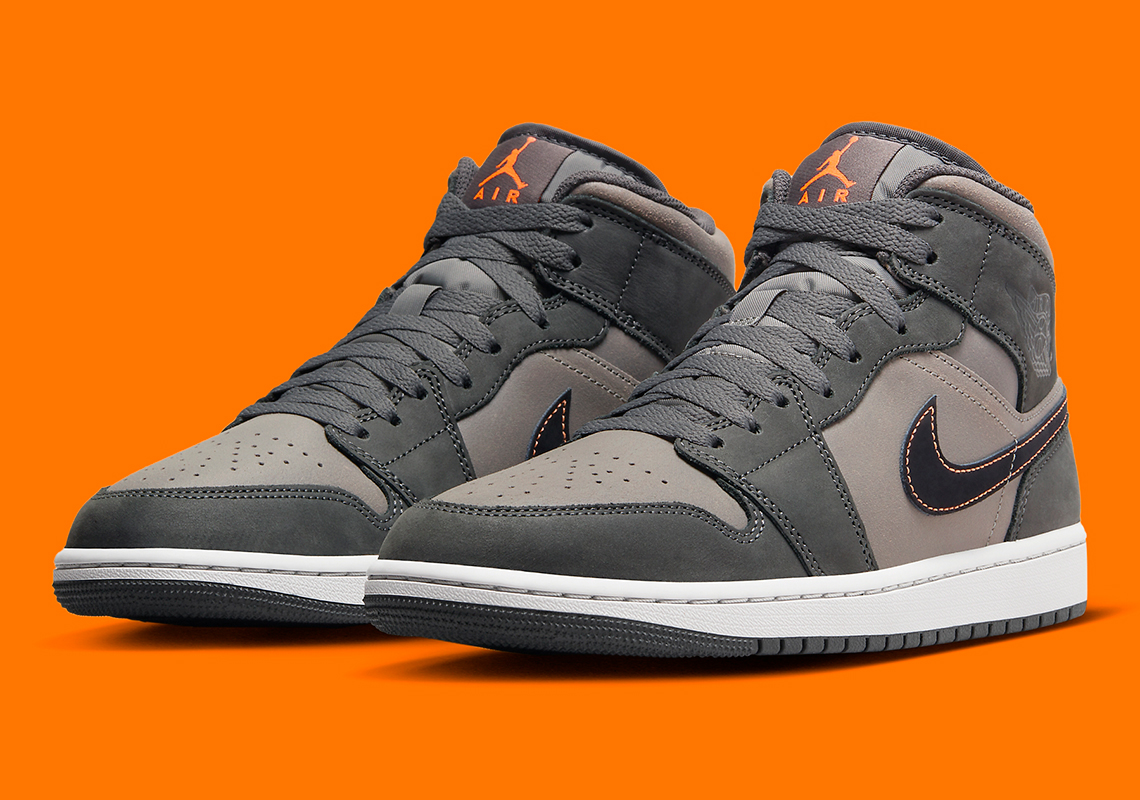 Air Jordan 1 Mid 'Xám/Đen/Cam': Sự Lựa Chọn Lý Tưởng Cho Halloween - 1