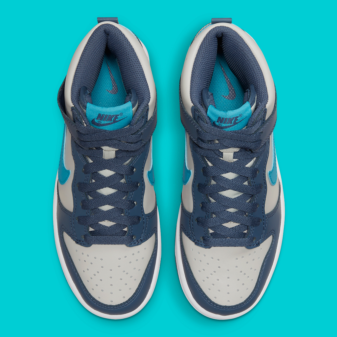 Aqua Blue Swooshes tạo điểm nhấn nổi bật cho mẫu giày sneaker Nike Dunk High - 3