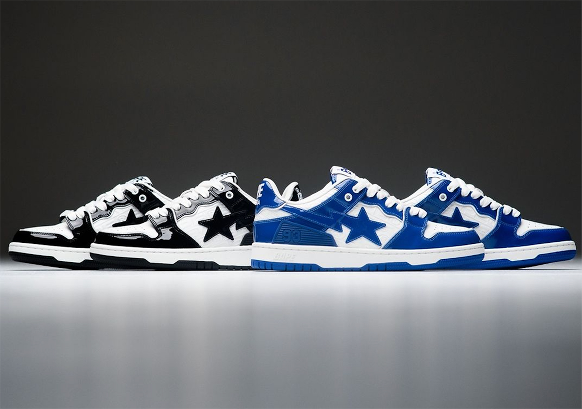 BAPE ra mắt hai phiên bản mới của giày SK8 STA với chất liệu da bóng - 2