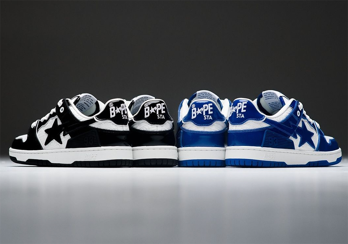 BAPE ra mắt hai phiên bản mới của giày SK8 STA với chất liệu da bóng - 3