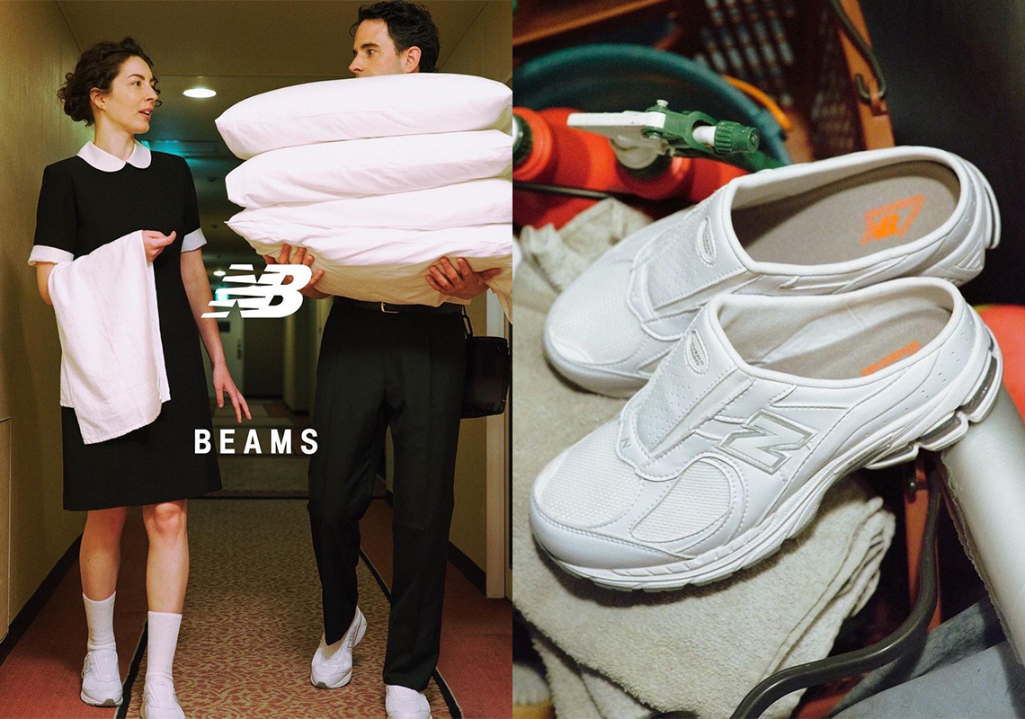 BEAMS và New Balance mang đến phiên bản mule 2002R trắng sáng