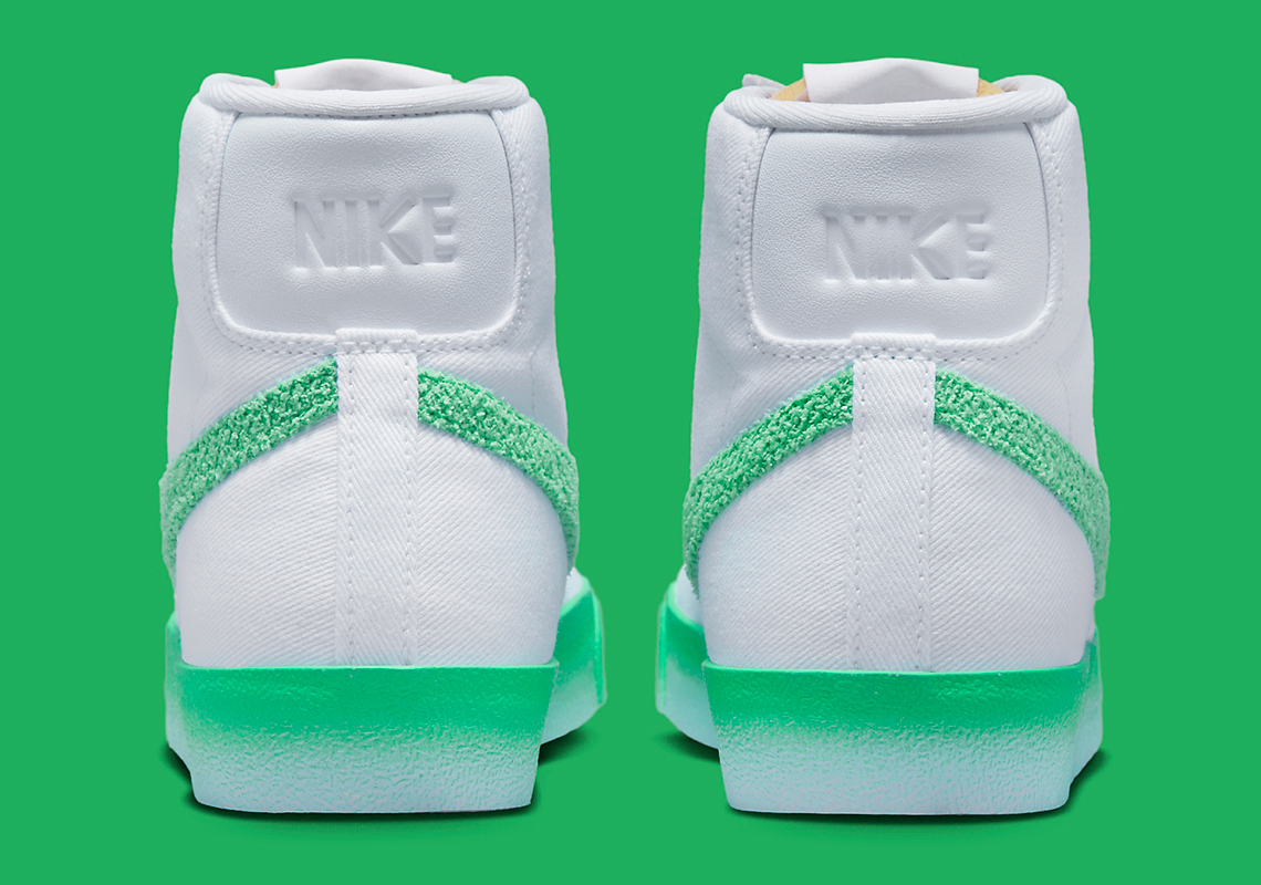 Bộ sưu tập Airbrush của Nike Blazer Mid với màu trắng và xanh lá cây - 5