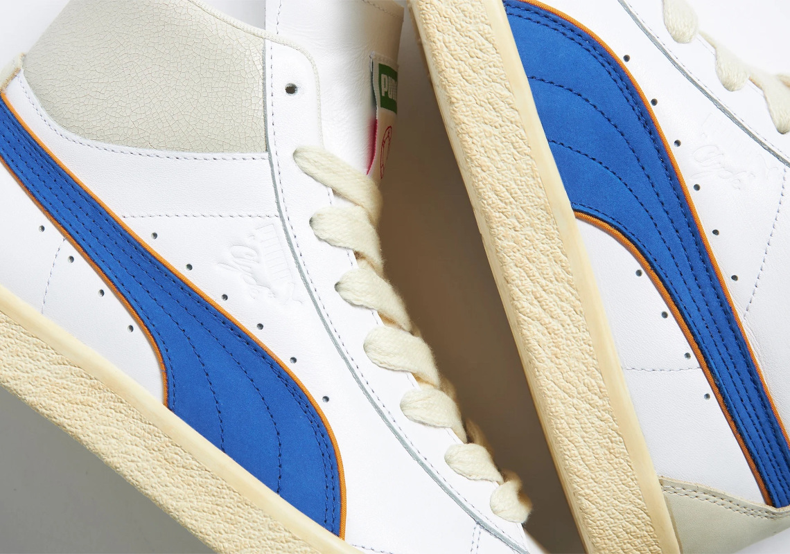Bộ sưu tập mới Rhuigi x PUMA: Giày Clyde Mid BBall phối màu White và Royal Sapphire - 4