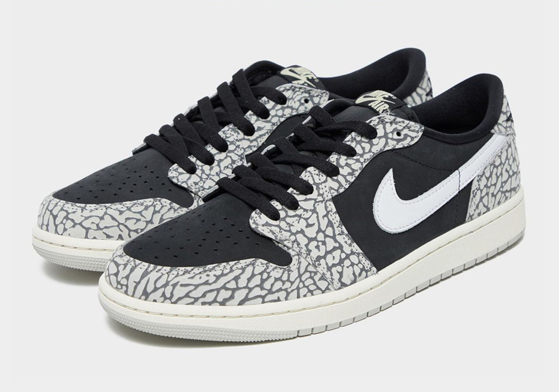 Cái nhìn đầu tiên về Air Jordan 1 Low OG Black Cement thật ấn tượng - 1