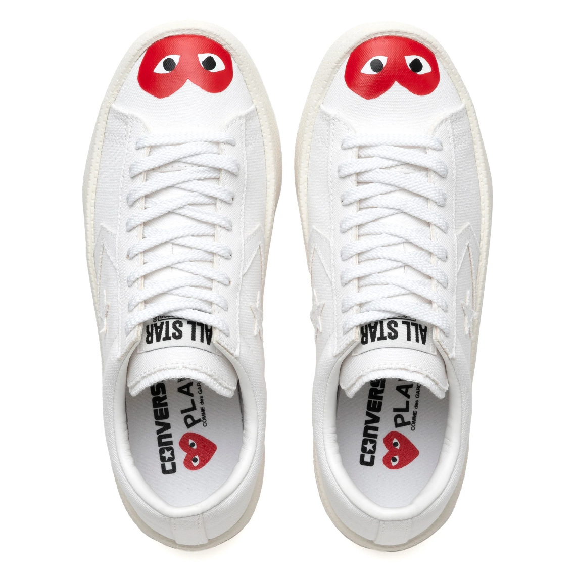 CDG PLAY mang đến sắc đỏ tươi trên đôi giày Converse Pro Leather Low sạch sẽ này - 5