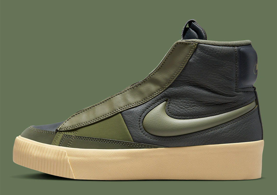 Chất liệu cao cấp hồi sinh lại đôi giày cho  nữ Nike Blazer Mid Victory Olive - 2
