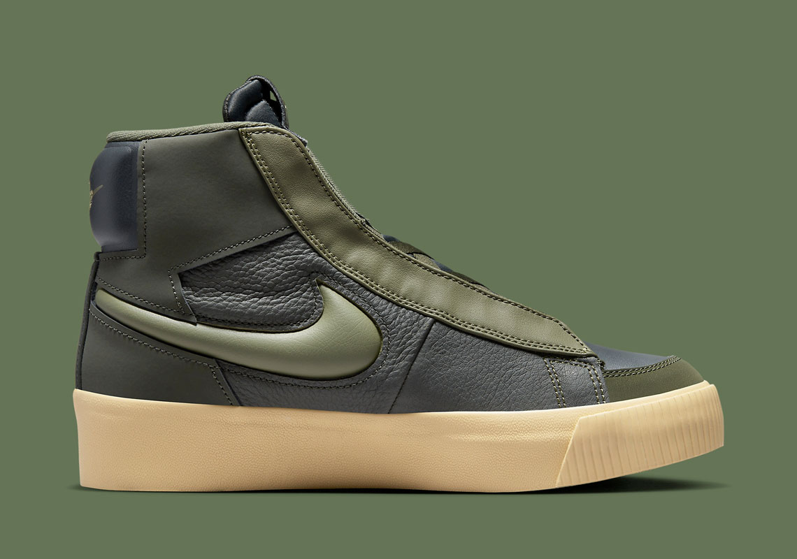 Chất liệu cao cấp hồi sinh lại đôi giày cho  nữ Nike Blazer Mid Victory Olive - 3