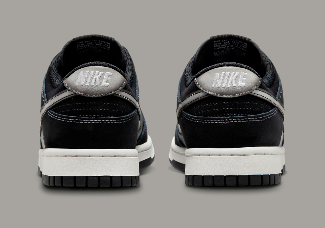 Chi tiết phun sơn giúp mang tính cách đến cho phiên bản Nike Dunk Low màu Đen này. - 5