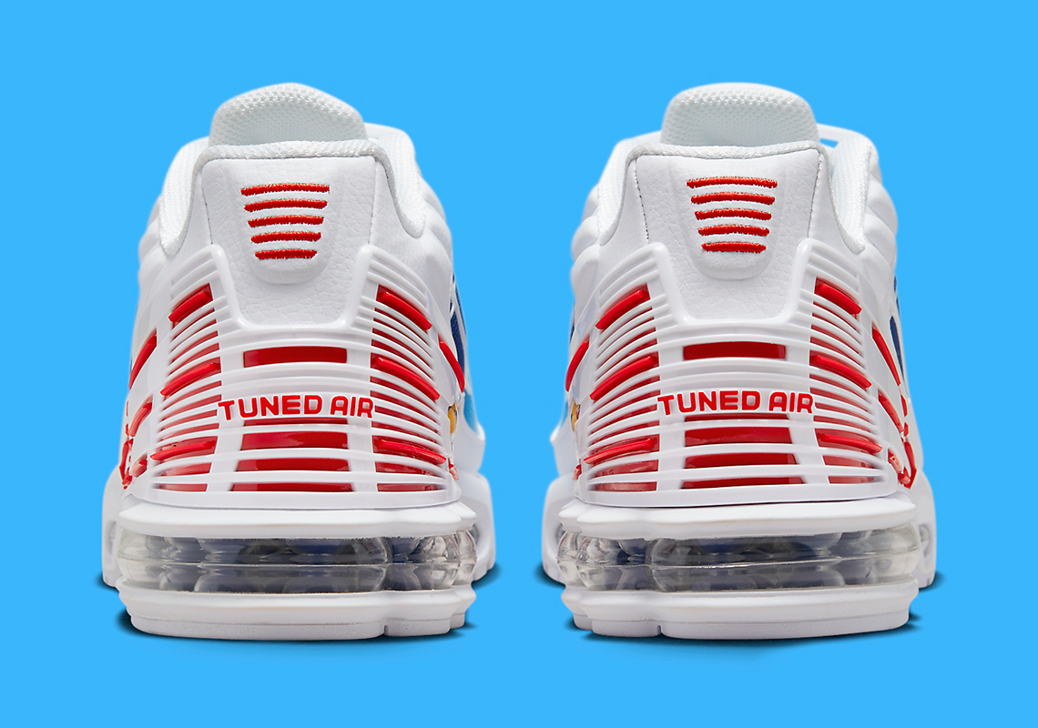 Dải màu xanh sống động tạo ra chủ đề Hoa Kỳ trên Nike Air Max Plus 3 - 5