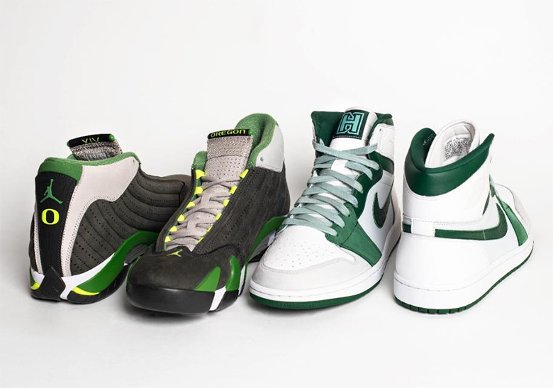 Đấu giá phiên bản độc quyền Air Jordan 1 với màu xanh lá cây của Harrington Family Foundation tại Đại học Oregon. - 16