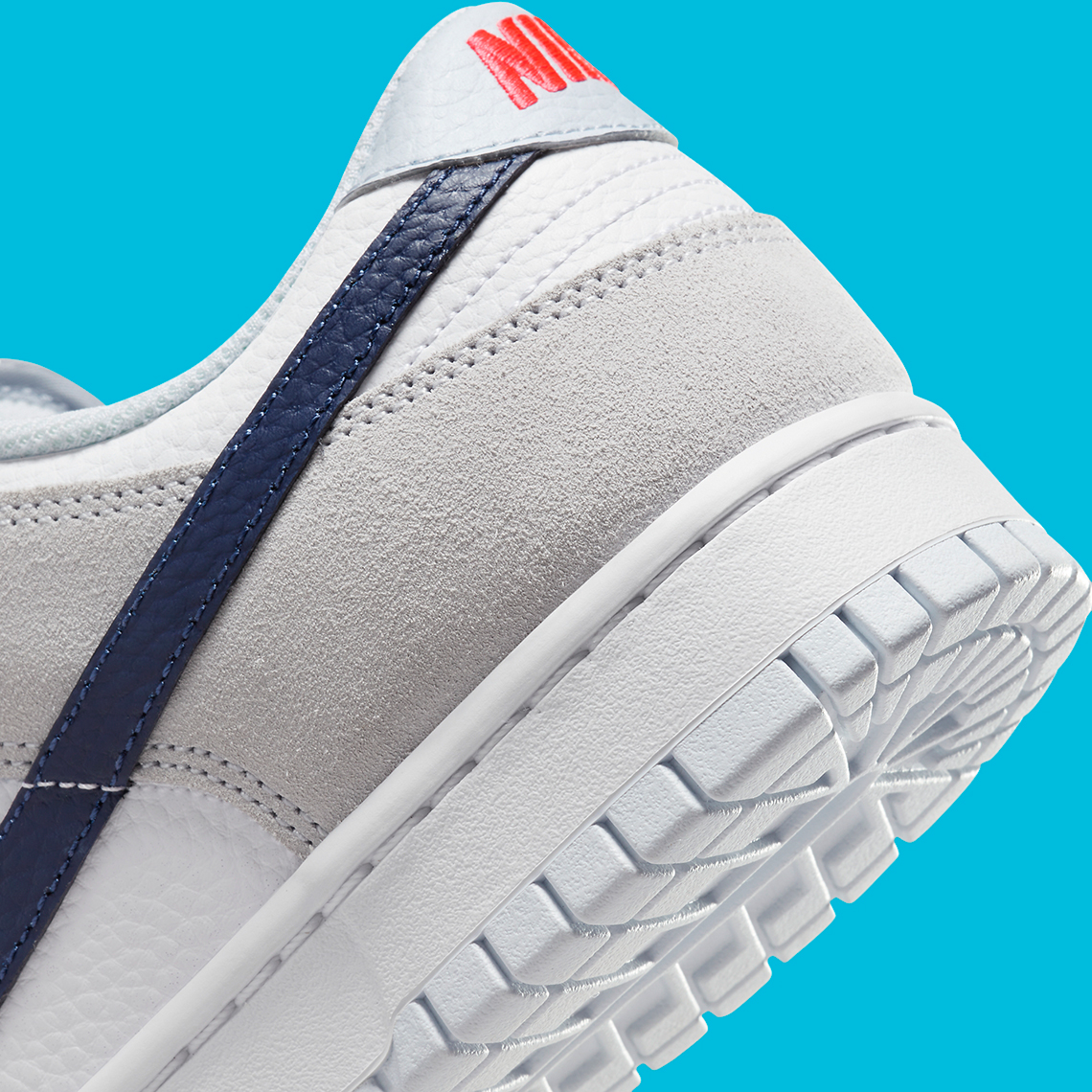 Dấu móc nhỏ màu xanh làm sinh động Nike Dunk Low chủ yếu là màu xám này - 8