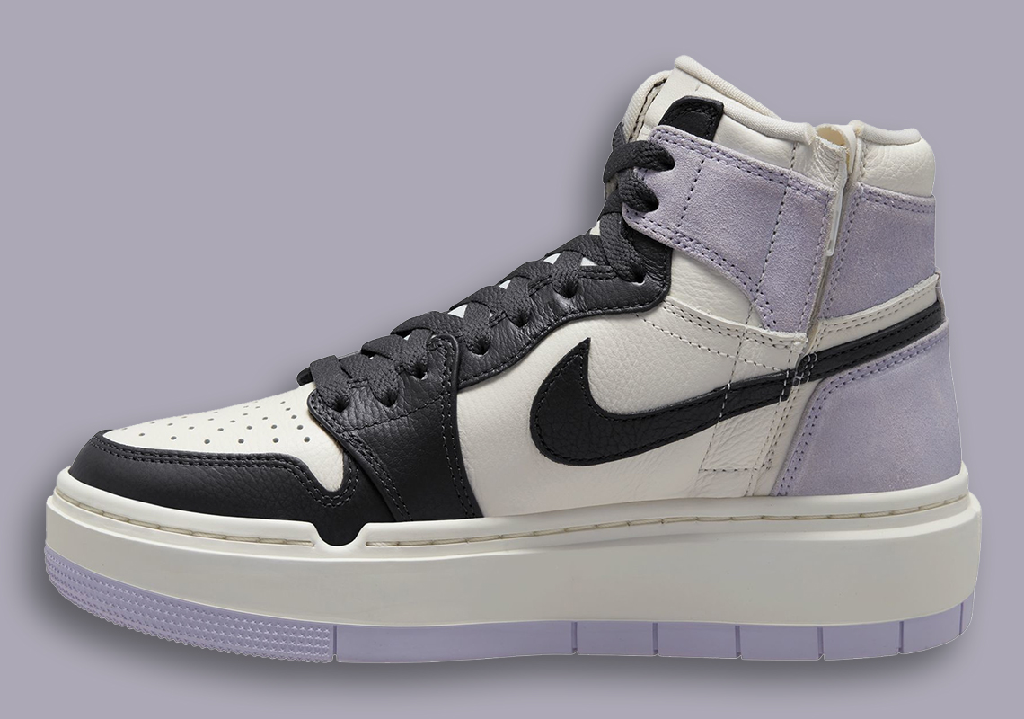 Điểm nhấn Lilac thắp sáng Air Jordan 1 Elevate Trắng đen - 2