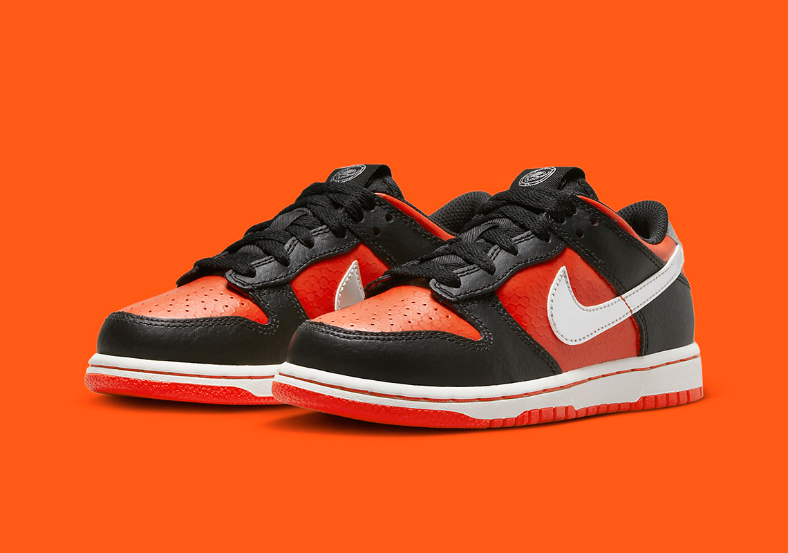 Đôi giày cho trẻ em Nike Dunk Low Martian tinh tế với màu cam đậm - 4