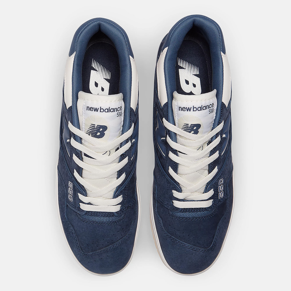 Đôi giày sneaker New Balance 550 Navy Suede Sử dụng nhiều da độn - 4