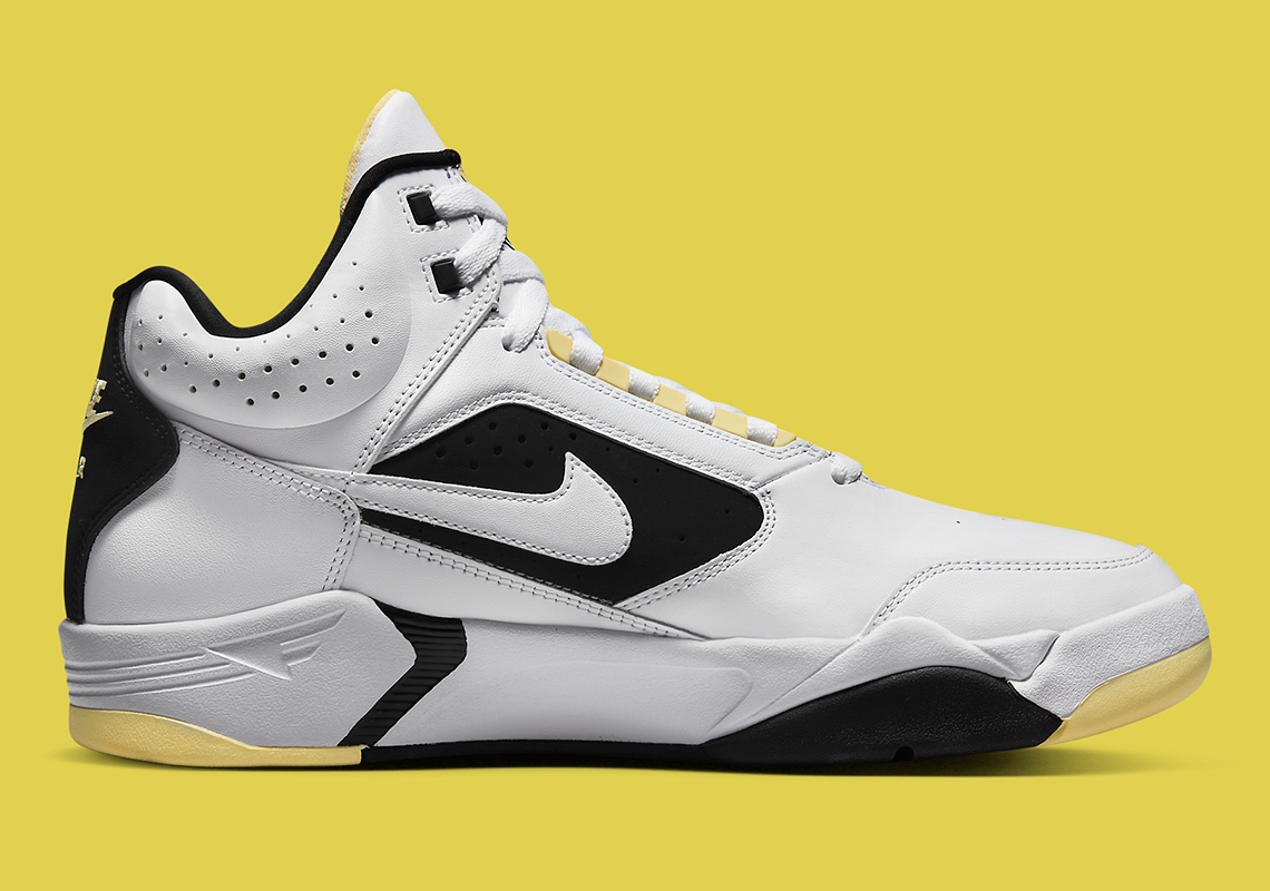 Đôi giày sneaker Nike Air Flight Lite Mid White/Lemon màu trắng và một số họa tiết đen - 3