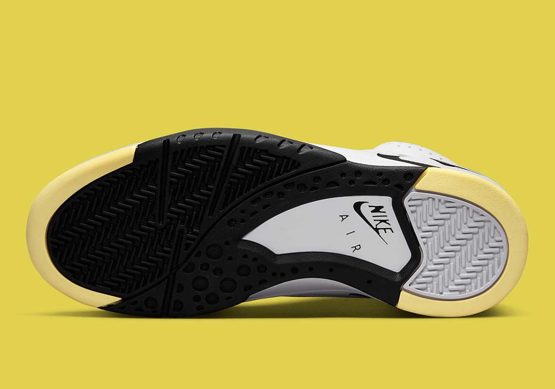 Đôi giày sneaker Nike Air Flight Lite Mid White/Lemon màu trắng và một số họa tiết đen - 4