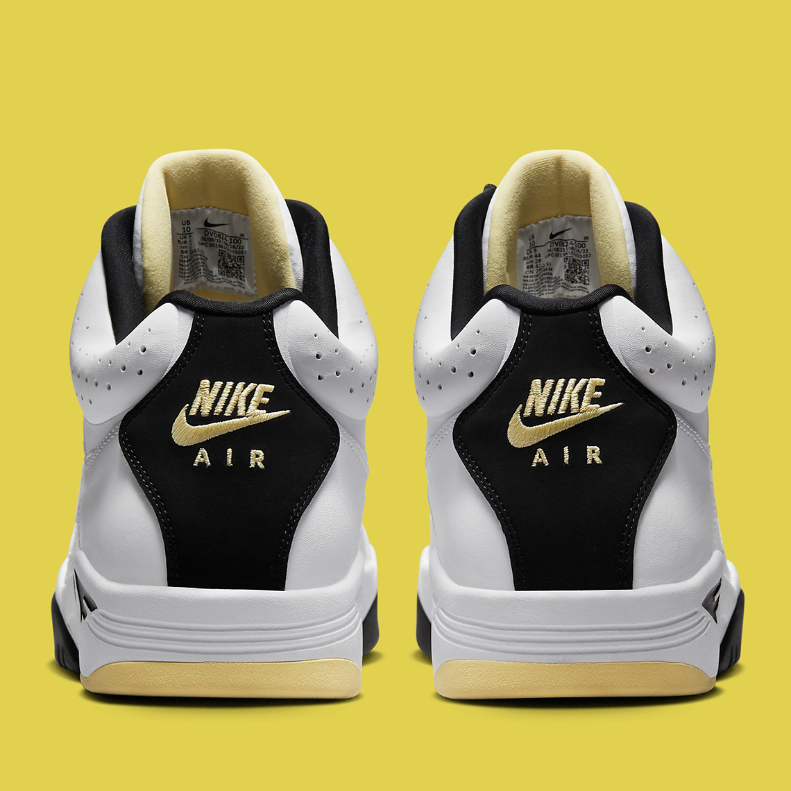 Đôi giày sneaker Nike Air Flight Lite Mid White/Lemon màu trắng và một số họa tiết đen - 5