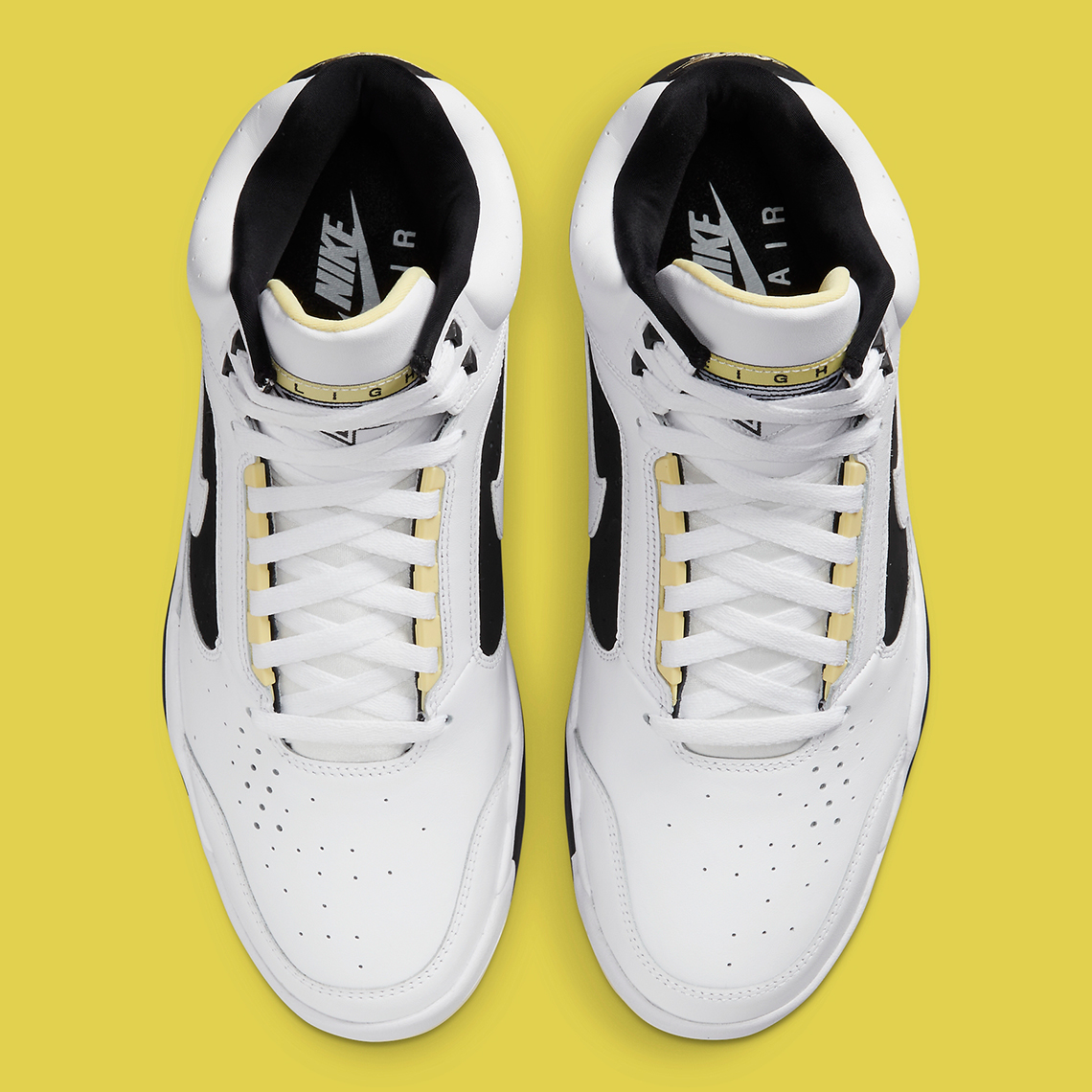 Đôi giày sneaker Nike Air Flight Lite Mid White/Lemon màu trắng và một số họa tiết đen - 6