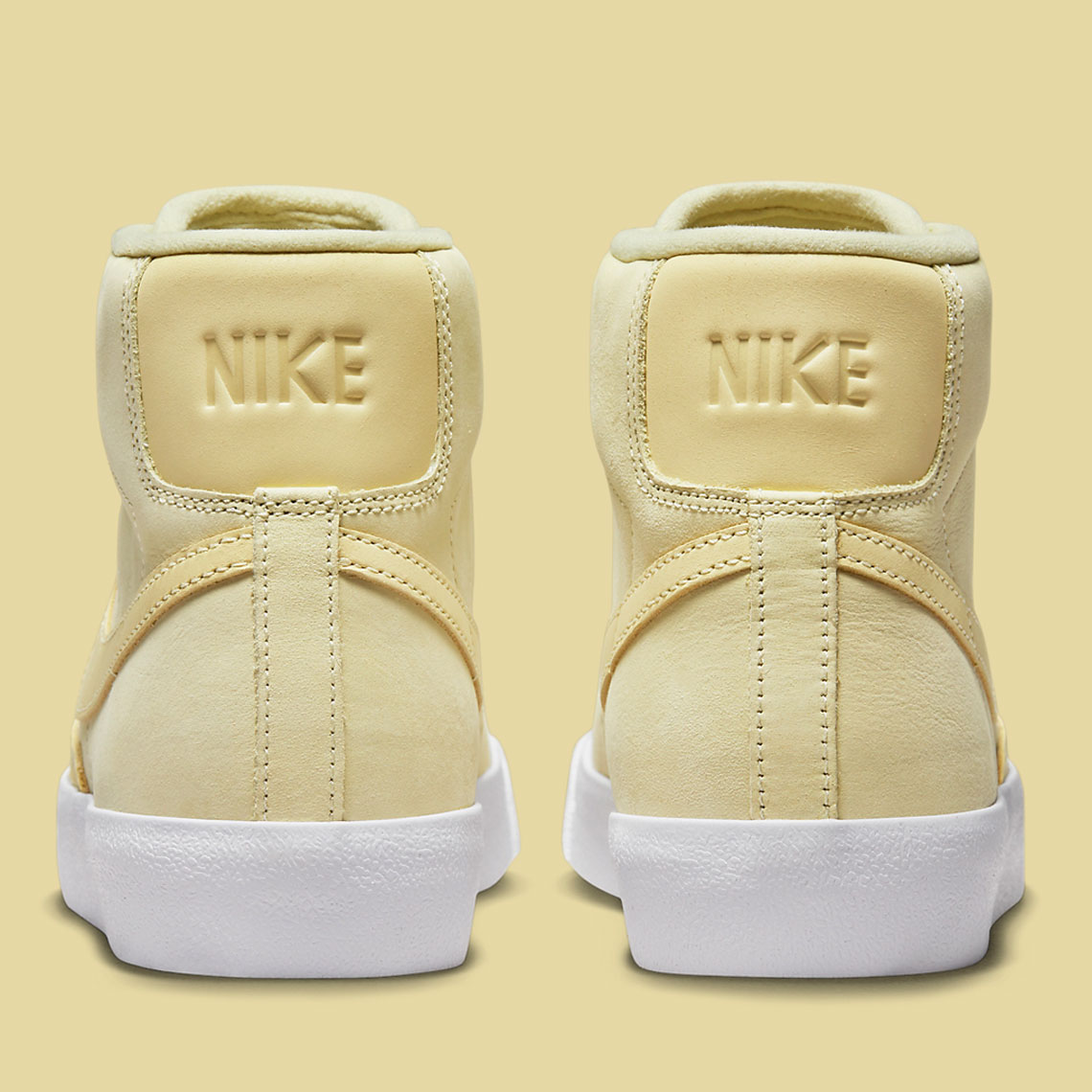 Đôi giày sneaker Nike Blazer Mid với chất liệu da màu vàng chanh - 5