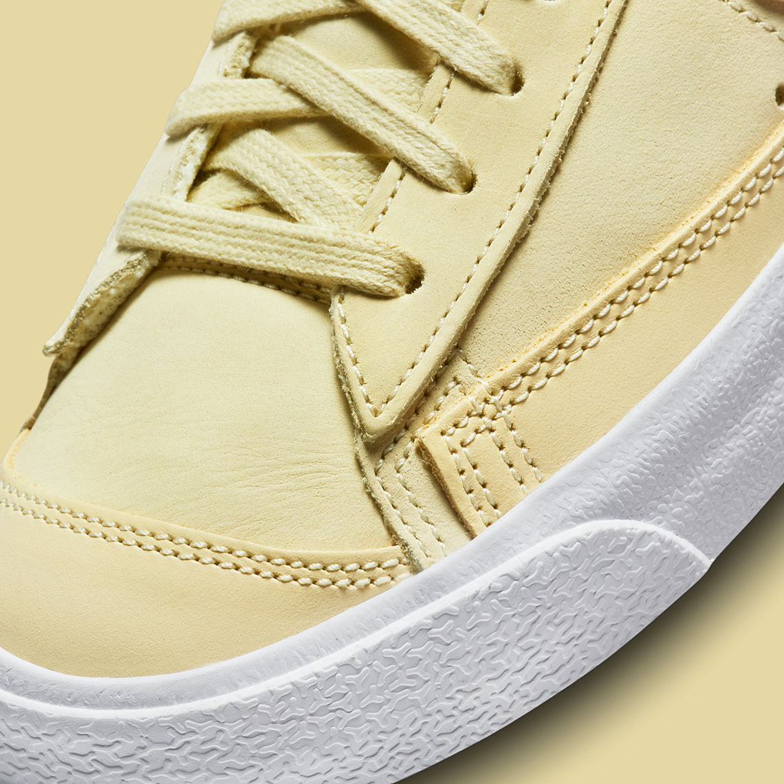 Đôi giày sneaker Nike Blazer Mid với chất liệu da màu vàng chanh - 7