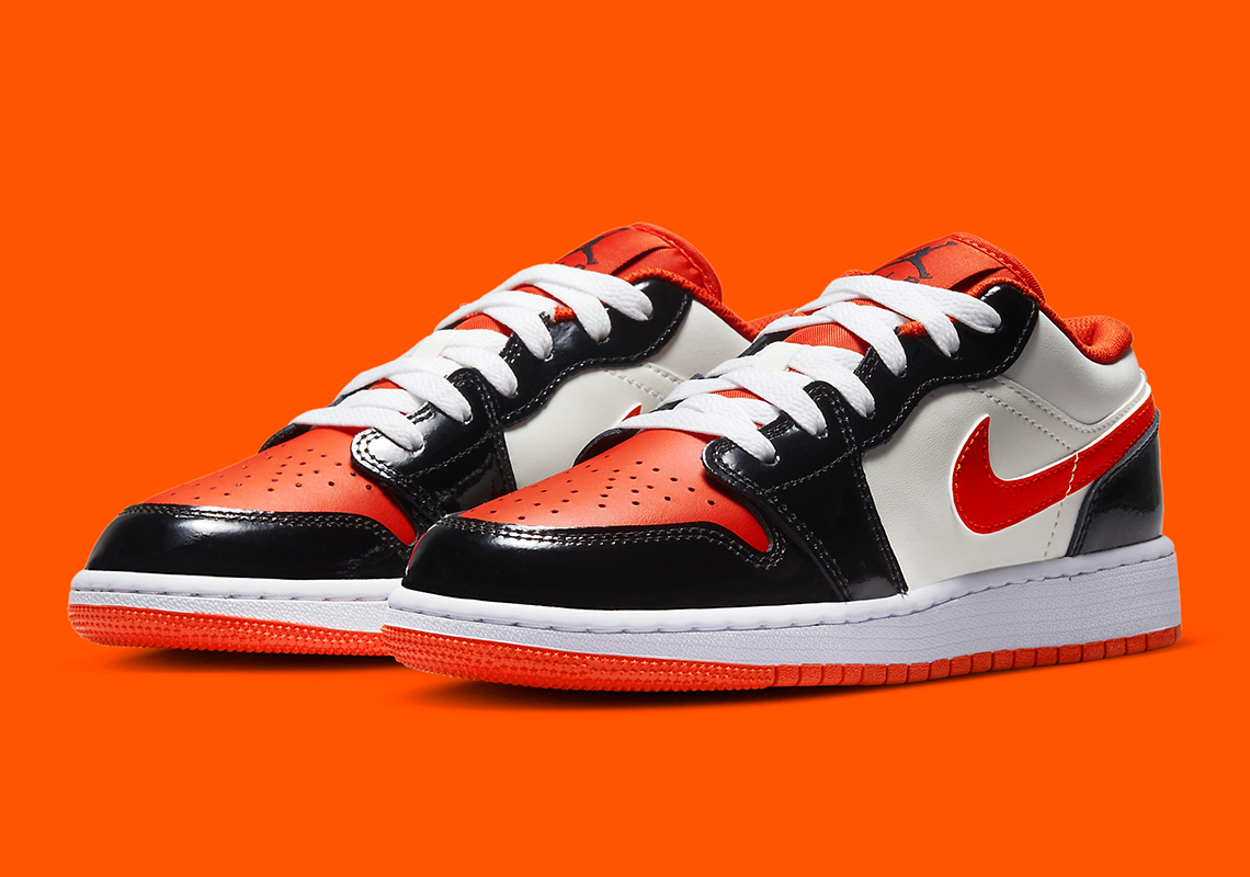 Đôi giày trẻ em Air Jordan 1 Low này được phối màu sắc phù hợp cho lễ hội Halloween - 2