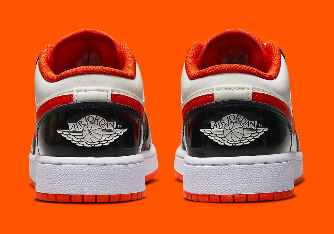 Đôi giày trẻ em Air Jordan 1 Low này được phối màu sắc phù hợp cho lễ hội Halloween - 5