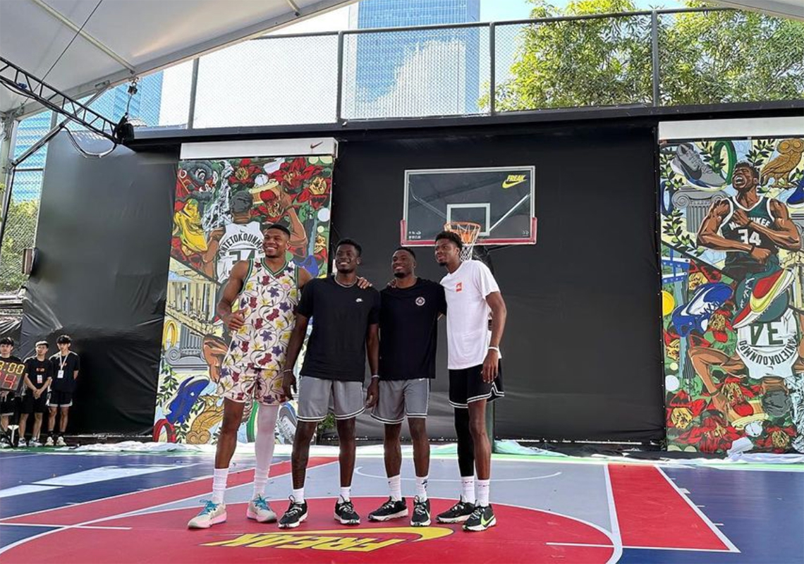 Giannis Antetokounmpo tung ra mẫu giày Nike Zoom Freak 5 mới: Màu Trắng/Hồng/Xanh Dương - 5