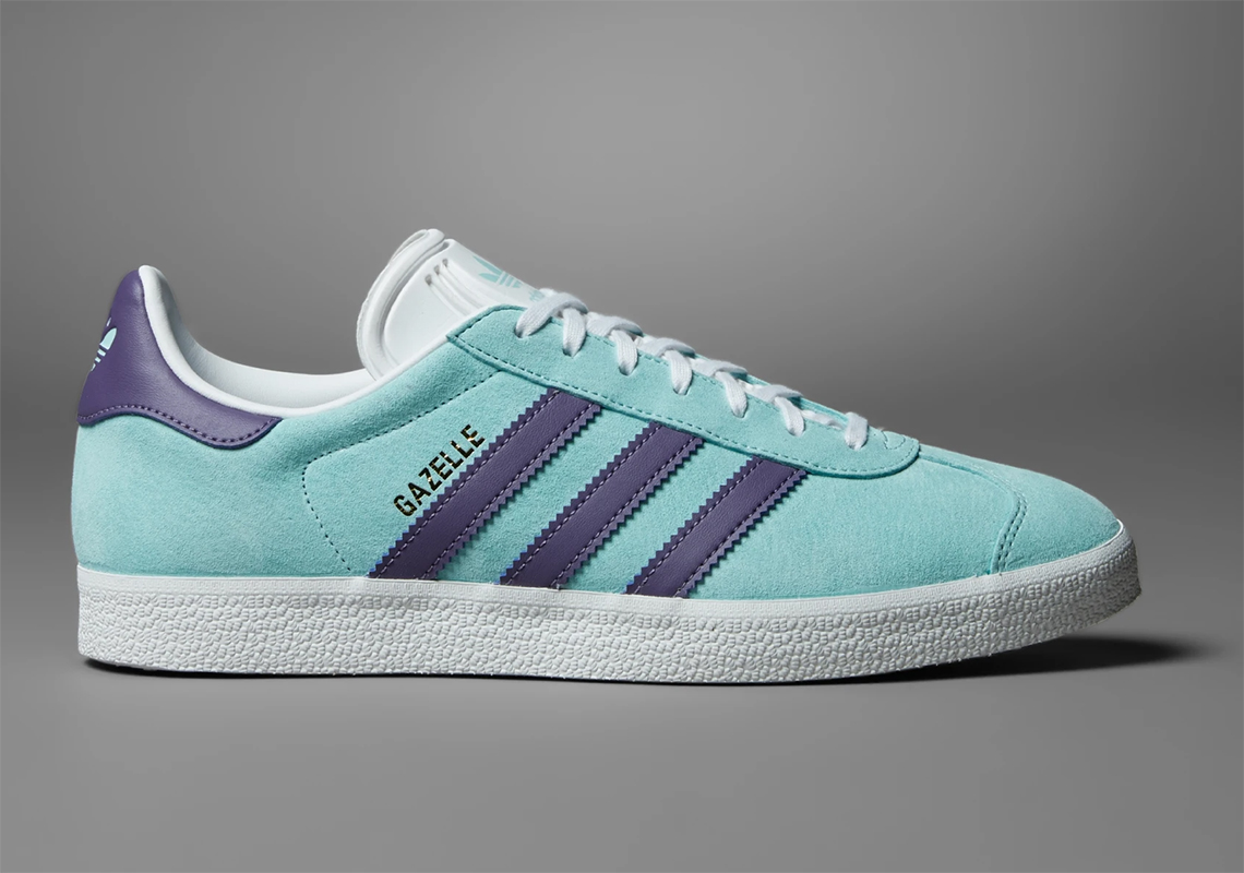 Giày adidas Gazelle Clear Aqua/Tech Purple được sản xuất theo mẫu của năm 1991 - 1