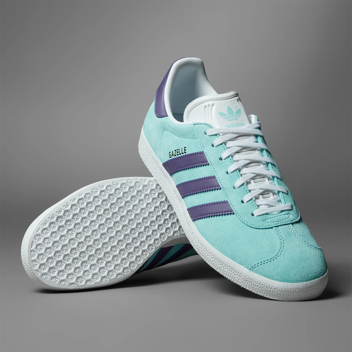 Giày adidas Gazelle Clear Aqua/Tech Purple được sản xuất theo mẫu của năm 1991 - 2