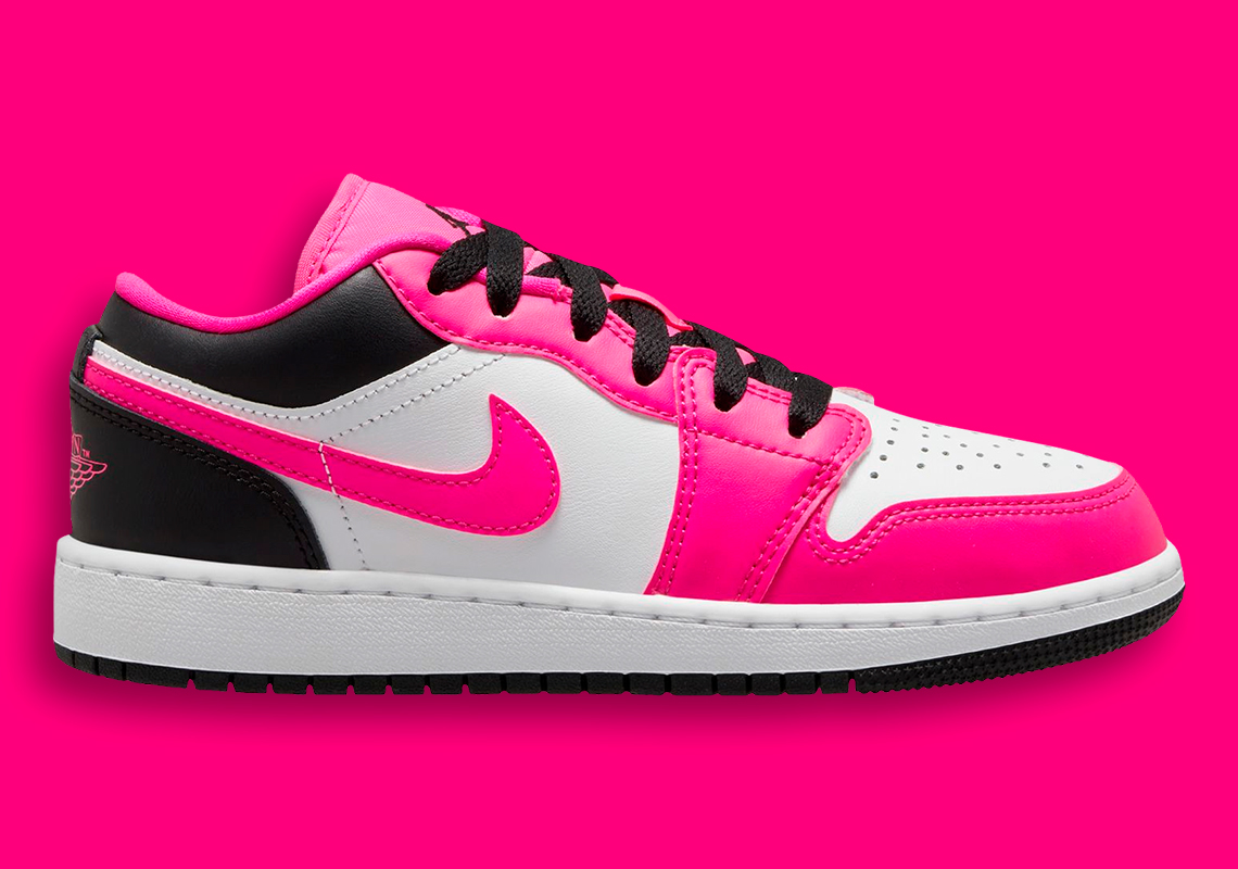 Giày Air Jordan 1 Low Fierce Pink/Black/White cho trẻ em ra mắt! - 1