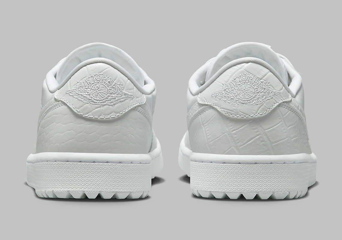 Giày Air Jordan 1 Low Golf có chất liệu da cá sấu trắng sắc nét - 4