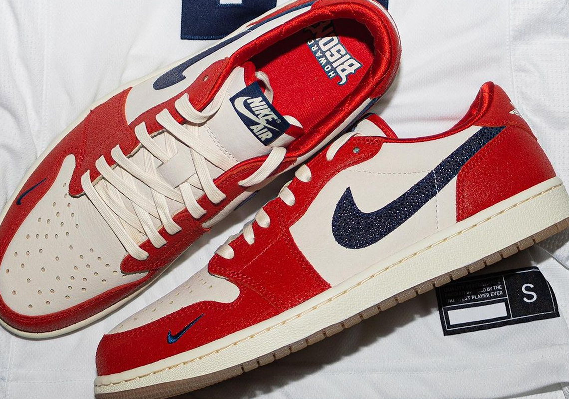 Giày Air Jordan 1 Low OG PE đặc biệt cho đội bóng đá Howard University Bison - 1