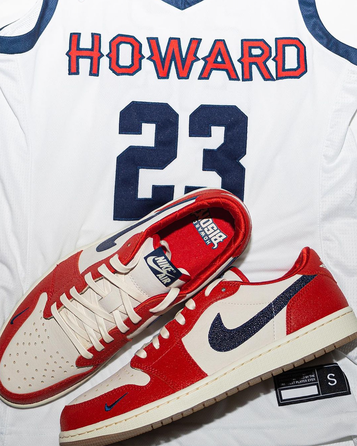 Giày Air Jordan 1 Low PE Howard Bison với màu đỏ rực rỡ - 3