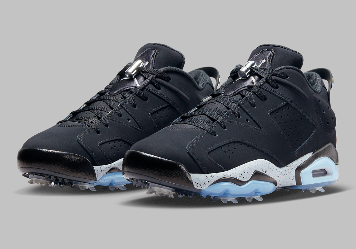 Giày Air Jordan 6 Golf kết hợp Black/Chrome với đế giữa Oreo - 1