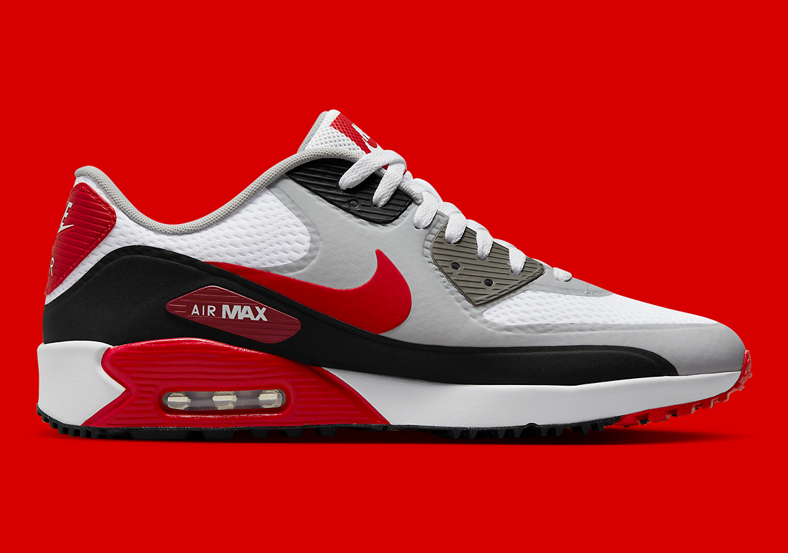 Giày golf Nike Air Max 90 White/University Red - Lối đi hoài niệm. - 3