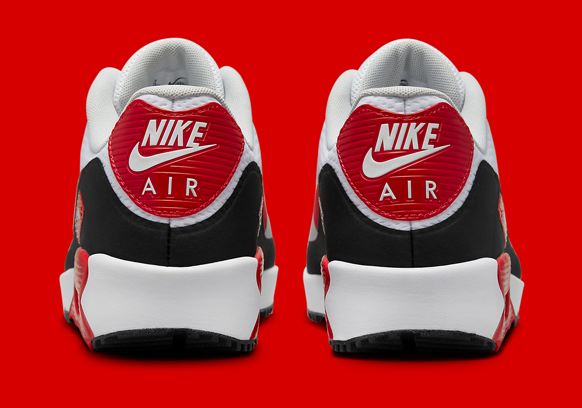 Giày golf Nike Air Max 90 White/University Red - Lối đi hoài niệm. - 4